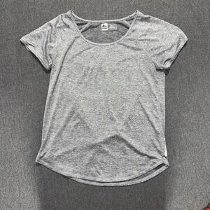 REEBOK Women's M Tee Shirt Short Sleeve Dri Athletic Workout Shirt Fitted Grey.